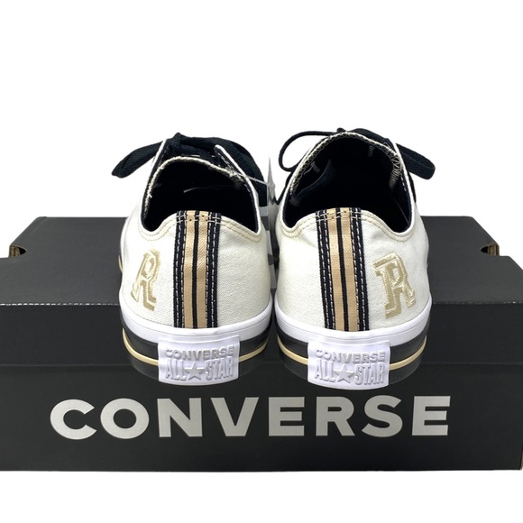 Converse Chuck Taylor OX Low Top White Canvas "R" Sneakers Men Custom 169749C-R - Picture 9 of 13